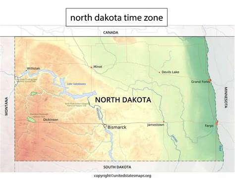 North Dakota Time Zone Map | US Time Zone Map North Dakota