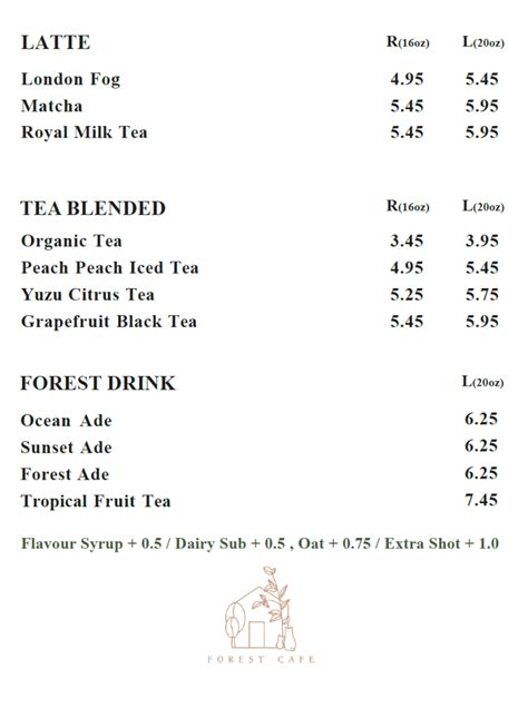 Menu – FOREST CAFE