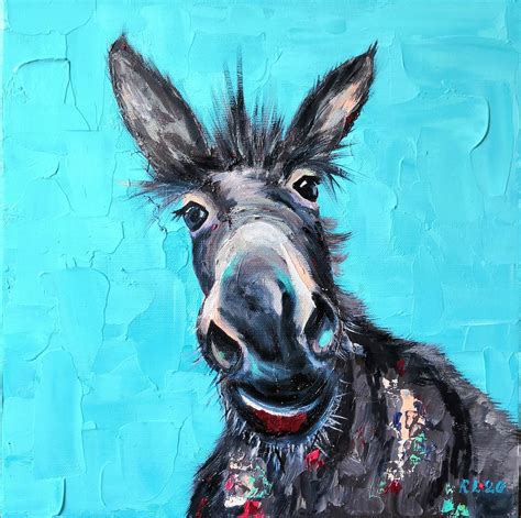 Custom oil painting on canvas Donkey wall art | Etsy