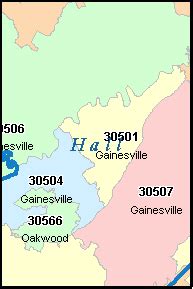 GAINESVILLE Georgia, GA ZIP Code Map Downloads