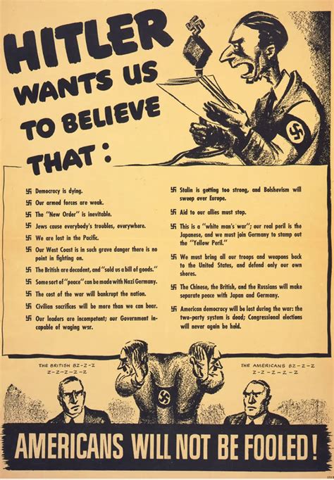 American propaganda posters of World War II that spurred the country to ...