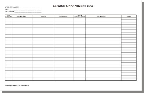 3 Excel Service Log Templates - Excel xlts