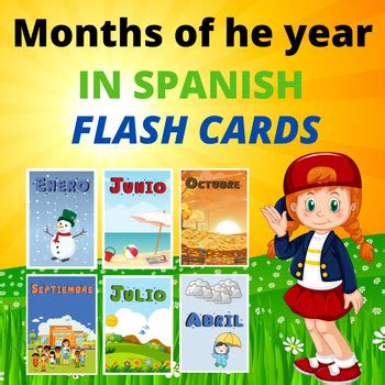 Months Of The Year Printable Flash Cards in Spanish/ Classroom Design