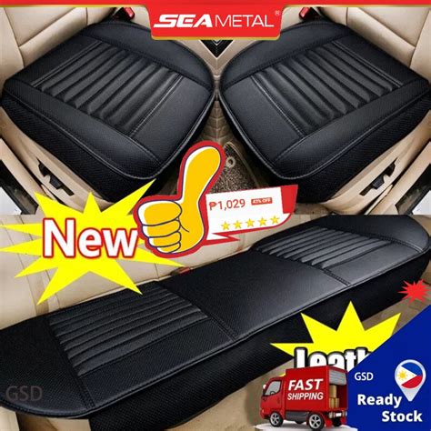 SEAMETAL Car Seat Cover Leather Universal Seat Cushion Protector Pad ...