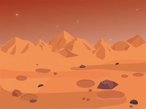 Premium Vector | Mars landscape, space background seamless