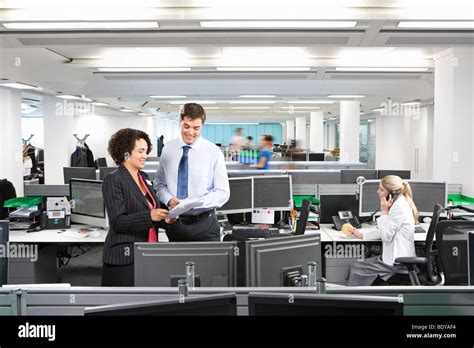 A busy modern office scene Stock Photo - Alamy