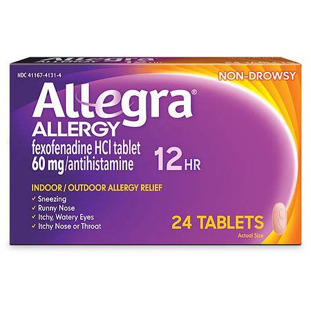 Allegra 12 Hour Allergy, Non-Drowsy 60mg Tablets | Walgreens