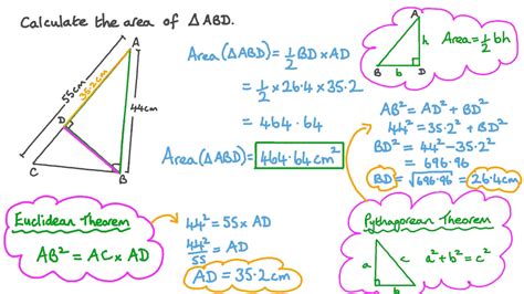 Question Video: Finding the Area of a Triangle Using the Euclidean ...