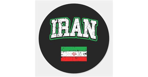 Iran Flag Classic Round Sticker | Zazzle