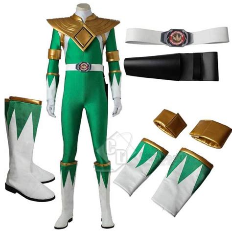 Kids Power Rangers Green Ranger Zentai Jumpsuit Mask Cosplay Costume