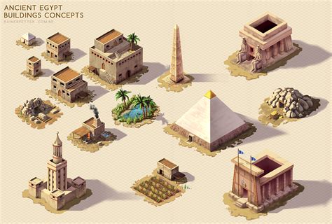 Ancient Egypt - Buildings concepts by rainerpetterart on DeviantArt