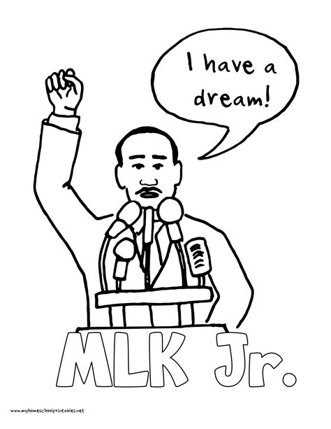 Mlk Printable Coloring Pages