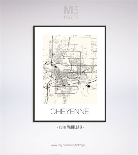 Cheyenne Wyoming Cheyenne WY Map Cheyenne Map Cheyenne | Etsy