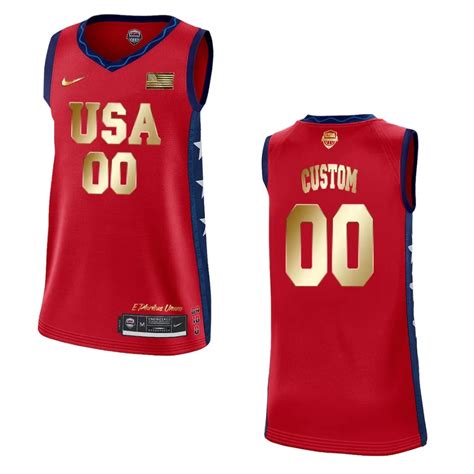 Custom Team USA Women's Basketball Tokyo Olympics Champions Jersey Red - OKNBASHOP