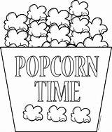 Popcorn Box Coloring Page Sketch sketch template