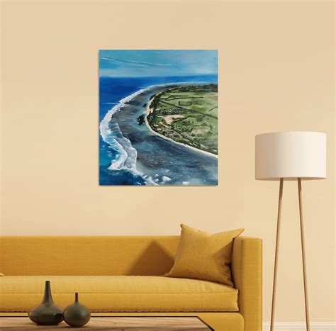 Island, original landscape waves, ocean oil painting, Gift art for home Oil painting by Nataliia ...