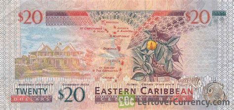 20 Eastern Caribbean dollars banknote series 2000 - Exchange yours