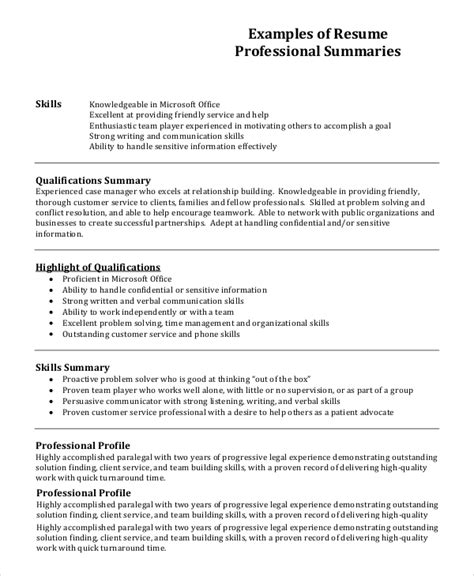 FREE 11+ Resume Profile Samples in PDF, Word