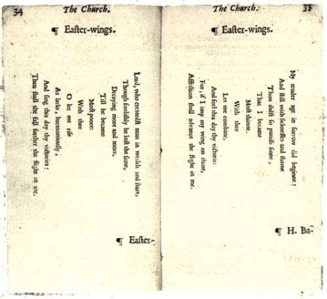 "Easter Wings" (1633) de George Herbert. #Poesiavisual Poetry Words ...