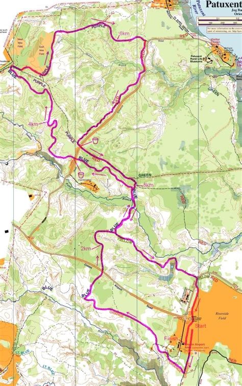 Patuxent River Trail 10K 2012/2013 course map | Quantico Orienteering Club