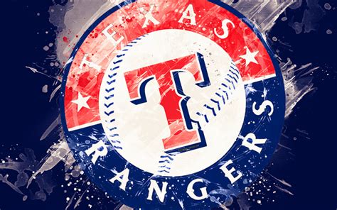 Download wallpapers Texas Rangers, 4k, grunge art, logo, American ...