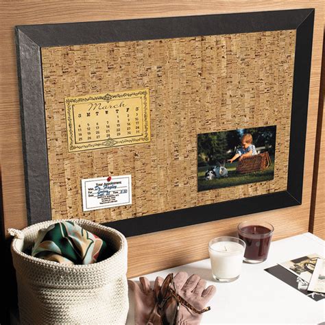 Natural Cork Bulletin Board, Black Frame | Ultimate Office