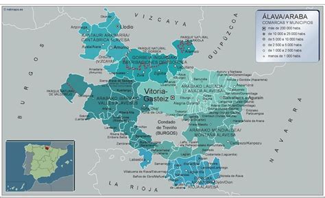 Mapa Municipios Alava | Digital Maps. Netmaps UK Vector Eps & Wall Maps