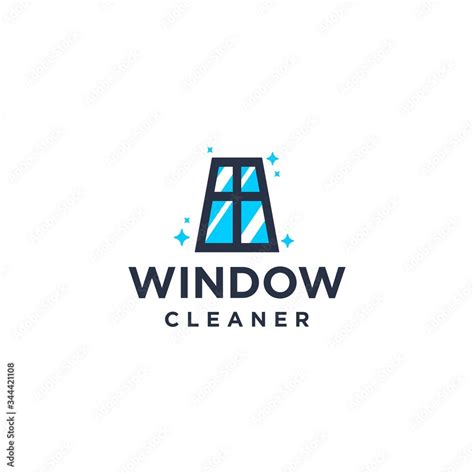 window cleaning service brand logo, house keeping service logo with clean window , sparkle ...