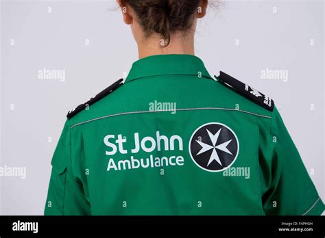 A St. John Ambulance green uniform Stock Photo - Alamy