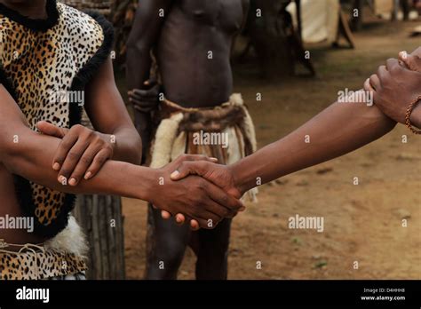 Clasping of hands, demonstration of greeting, traditional Zulu Stock Photo, Royalty Free Image ...