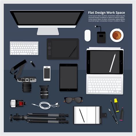 Creative and Graphic Design Tool Workspace isolated vector illustration 641606 Vector Art at ...