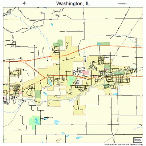 Washington Illinois Street Map 1779033