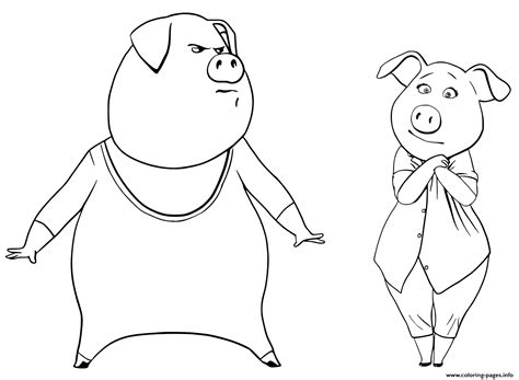 Print Pigs from Sing Coloring Pages Gunter and Rosita coloring pages Cartoon Coloring Pages ...