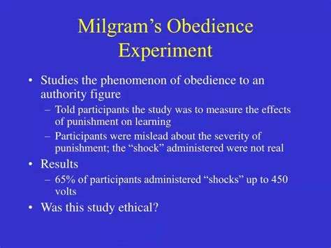 PPT - Milgram’s Obedience Experiment PowerPoint Presentation, free ...