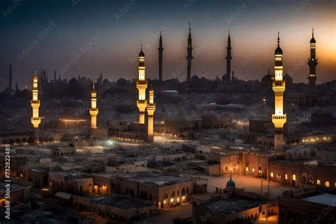 A stunning view of the night sky above Madina, with stars twinkling ...