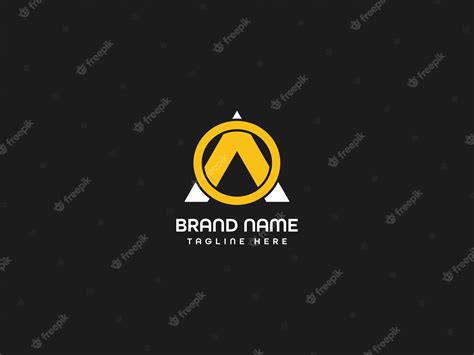 Premium Vector | A black and yellow logo with a yellow triangle on the ...