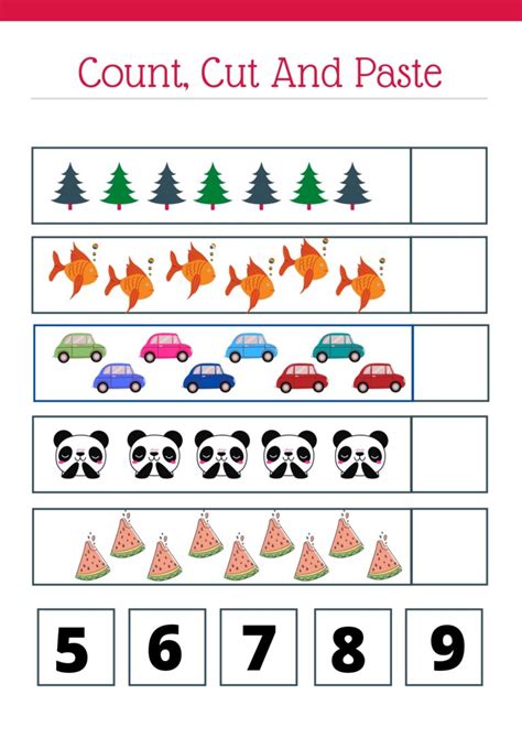 Number Cut and Paste Worksheets for Preschool - Free Preschool