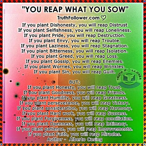 You Reap What you Sow Quotations | Reap what you sow, Inpirational ...