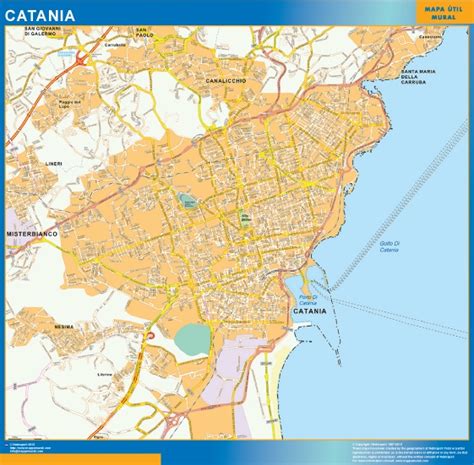 Map of Catania city in Italy | Wall maps