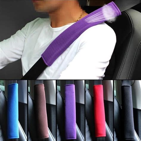 2Pcs Breathable Car Safety Belt Cover Seat Belt Pad Sandwich Seat Belt Shoulder Pads Auto ...