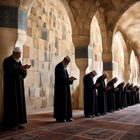 Premium AI Image | Muslims are praying on mosque in ramadan kareem