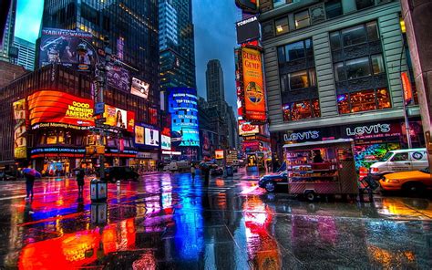 2000x2000px | free download | HD wallpaper: cities, city, lights, neon, night, rain, square ...