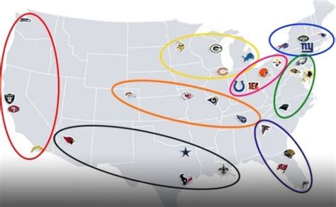 Redditor Creates Concept NFL Division Map - Daily Snark