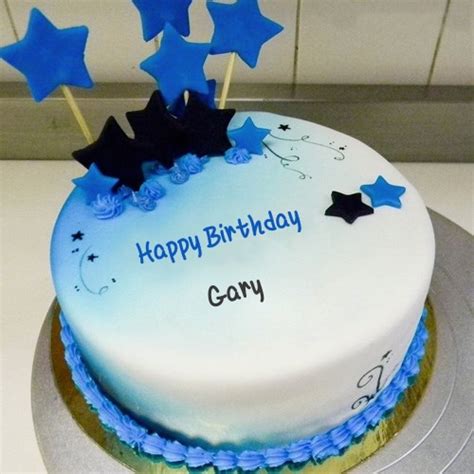 Blue Stars Birthday Cake For Gary