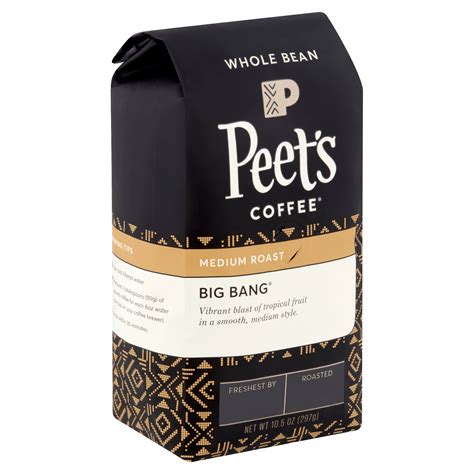 Peet's Coffee Big Bang Medium Roast Whole Bean Coffee, 10.5 oz ...