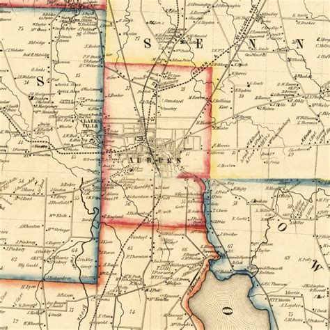 Vintage Map of Cayuga County, New York 1853 by Ted's Vintage Art