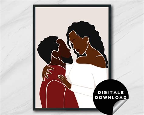 Black Couple Wall Art Man and Woman Art Romantic Couple - Etsy