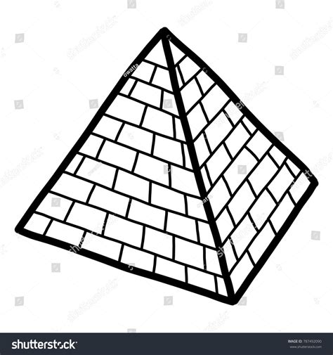 Pyramid Cartoon Vector Illustration Black White : image vectorielle de stock (libre de droits ...