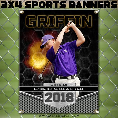 3x4 Amped Sports Banner Photoshop Templates | Great Balls of Fire Golf ...