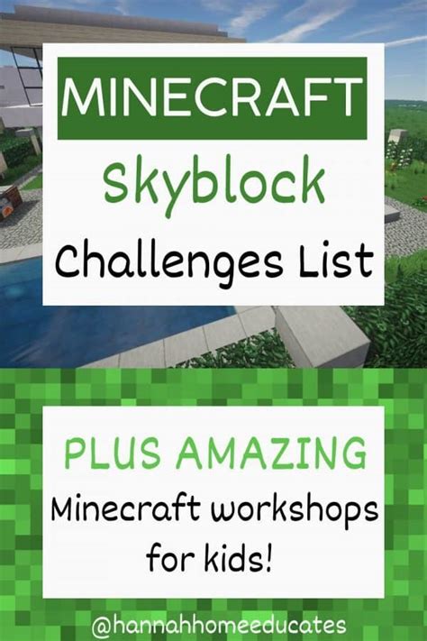 Minecraft Skyblock Challenges List & Minecraft Online Workshops